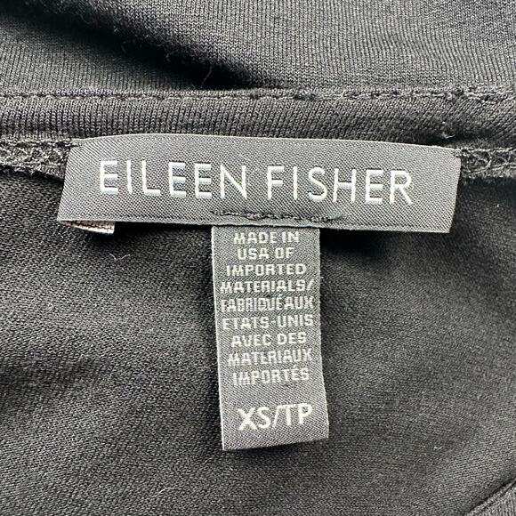 Eileen Fisher Jumpsuit Women Extra Small Black Short Sleeve Pant Stretch Neutral - Picture 6 of 12